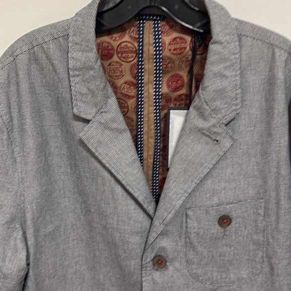 Ted Baker London NWT Washed Cotton Blazer in Navy Micro Houndstooth. Size small. - Picture 6 of 14